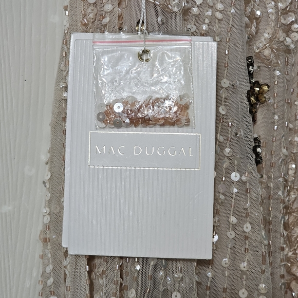 MAC DUGGAL size 10  EMBELLISHED WRAP OVER CAP SLEEVE A-LINE GOWN Dress - Picture 7 of 9